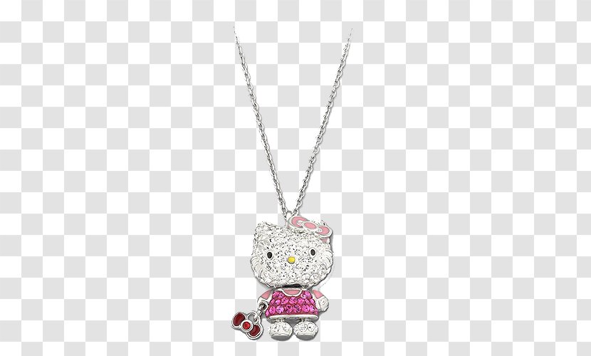 Locket Hello Kitty Necklace Pendant Chain - Jewellery - Swarovski Jewelry Cat Women KITI Transparent PNG