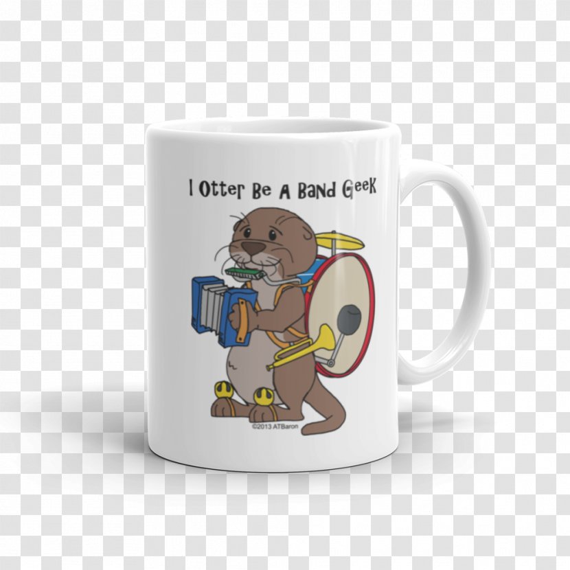 Coffee Cup Mug Ceramic Otter Handle - Watercolor Transparent PNG