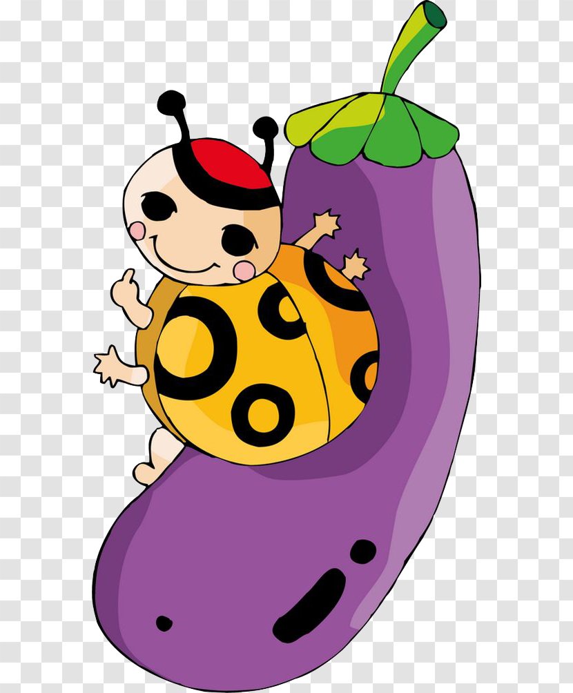 Beetle Cartoon Illustration - Poster - Scarab And Eggplant Transparent PNG