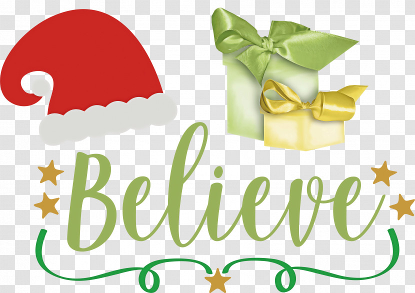 Believe Santa Christmas Winter Transparent PNG