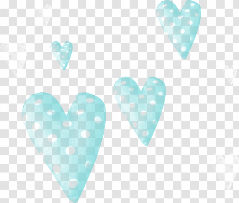 Turquoise Heart Pattern - Blue - Peach Pillow Transparent PNG