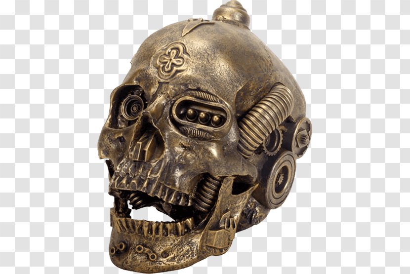 Skull Gold Head Metal Skeleton - Bronze Transparent PNG