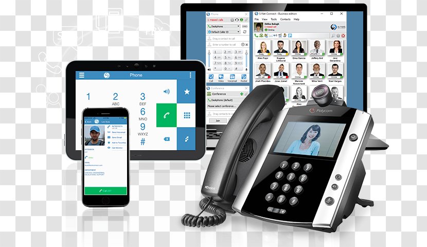VoIP Phone Polycom 2200-44600-019 Desktop With HD Voice Telephone Over IP - Communication - Ip Pbx Transparent PNG