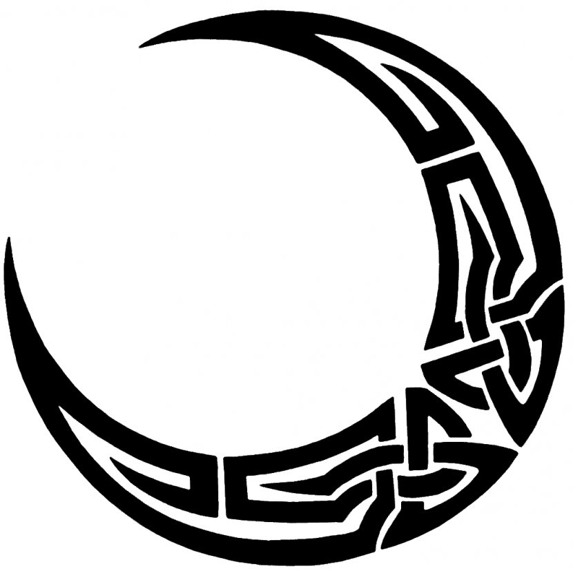 Solar Symbol Moon Crescent - Black And White Transparent PNG