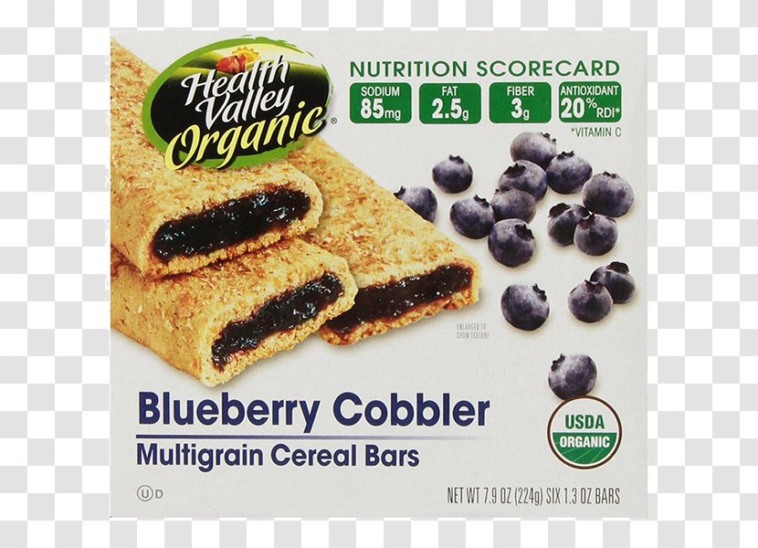 Cobbler Breakfast Cereal Organic Food Crisp Dessert Bar - Blueberry Transparent PNG