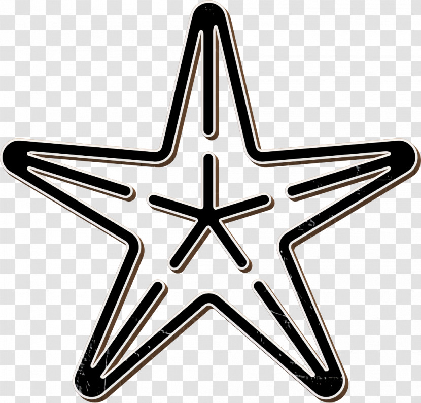 Starfish Icon Linear Detailed Travel Elements Icon Transparent PNG