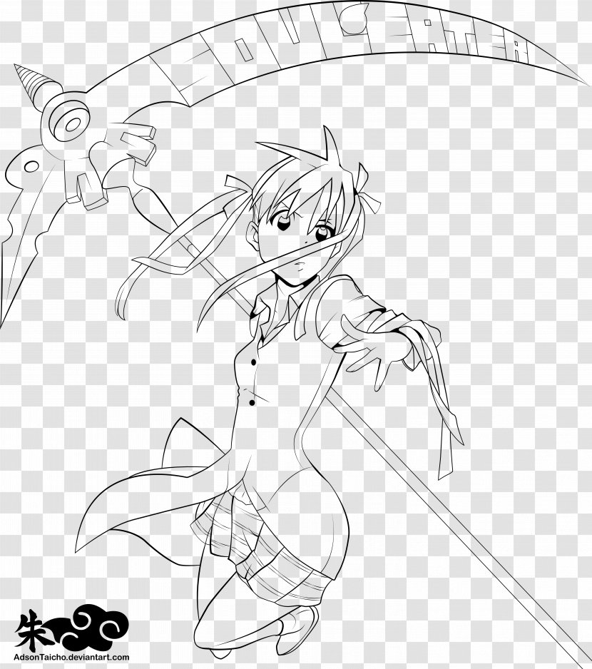 Maka Albarn Line Art Black Star Drawing Soul Eater - Tree - Soulcalibur Iv Transparent PNG