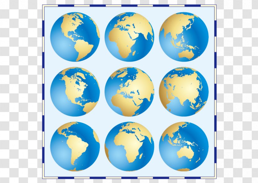 Earth Globe World Continent - Shutterstock - Blue Every Angle Vector Transparent PNG