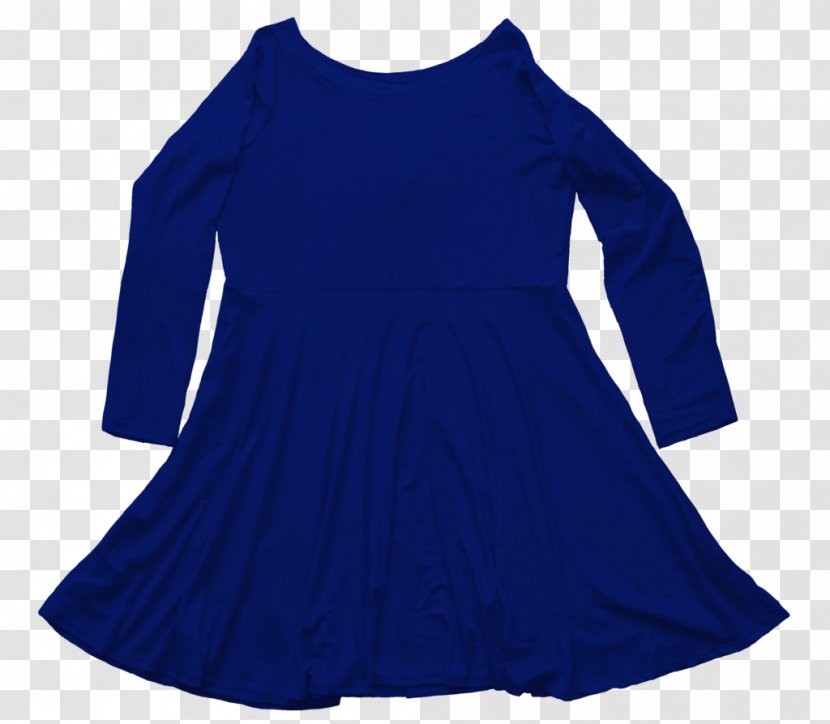 Shoulder Sleeve Dress - Electric Blue - Plus Thick Velvet Transparent PNG