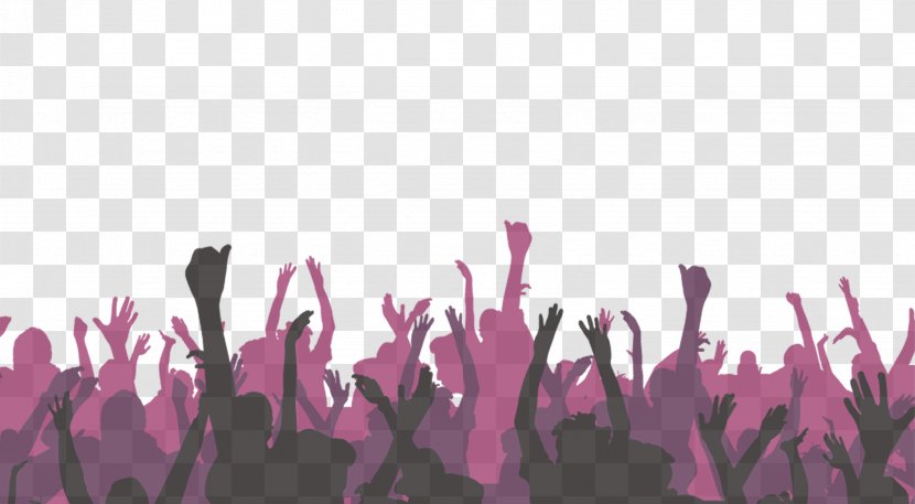 Paper Banner Poster Bar Wallpaper - Pink - Carnival Crowd Silhouette Transparent PNG