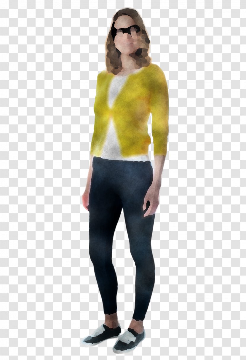 Clothing Yellow Leggings Tights Sleeve - Trousers - Outerwear Sportswear Transparent PNG