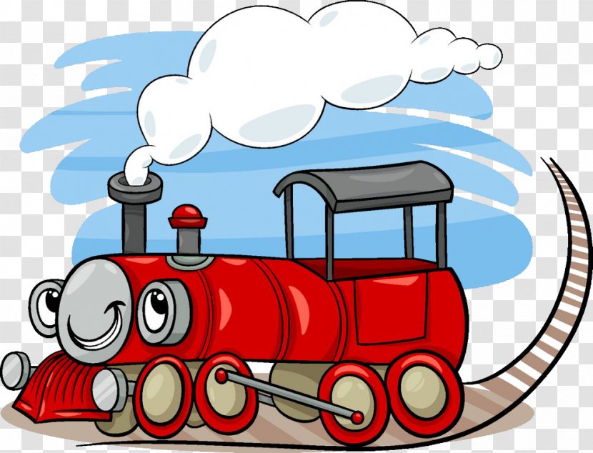 Train Locomotive Dessin Animxe9 Drawing Illustration - Railroad - Cartoon Transparent PNG