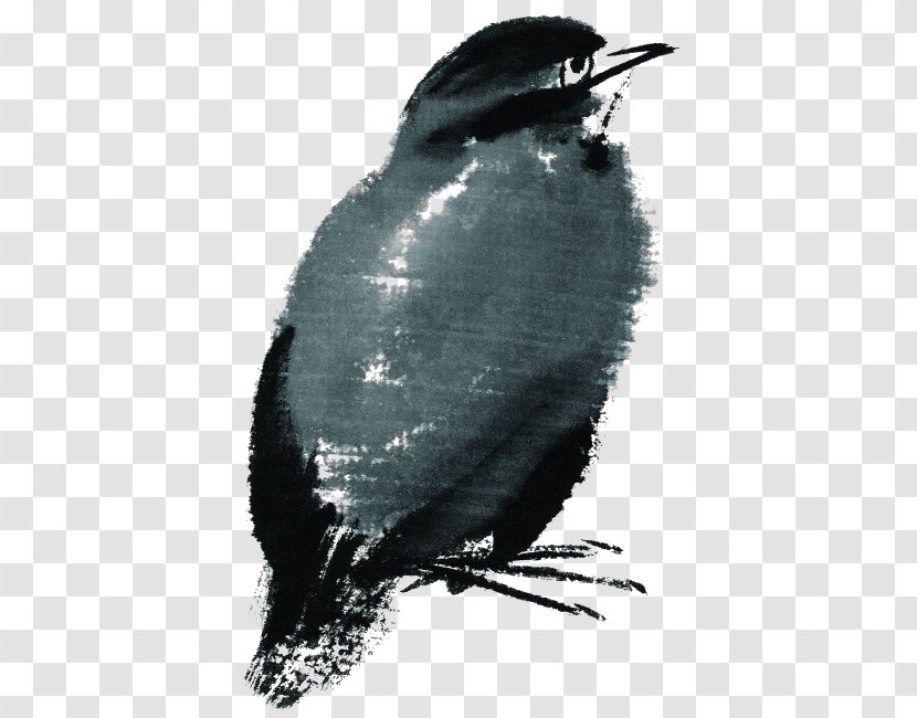 Bird Ink Wash Painting Watercolor - Birds Transparent PNG
