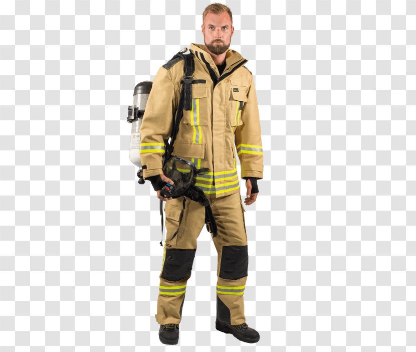 Firefighter Outerwear - Yellow - Fireman Jacket Coloring Transparent PNG