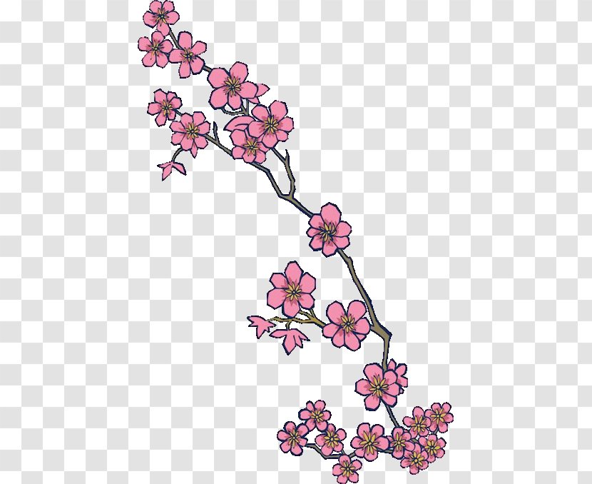 Cherry Blossom Tattoo Flash Irezumi - Floral Design - Vector Transparent PNG