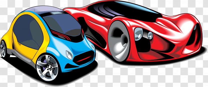 Sports Car Clip Art - Cartoon - Vector Elements Transparent PNG