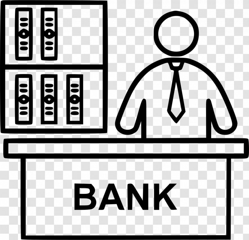 Banker Symbol - Black And White - Text Transparent PNG