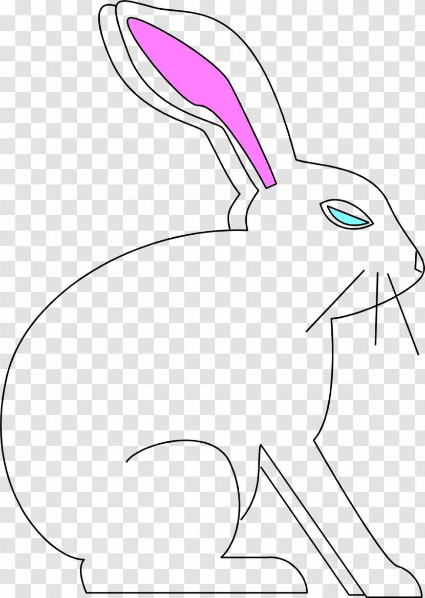 Domestic Rabbit Hare Line Art - Cartoon - Illustration Transparent PNG