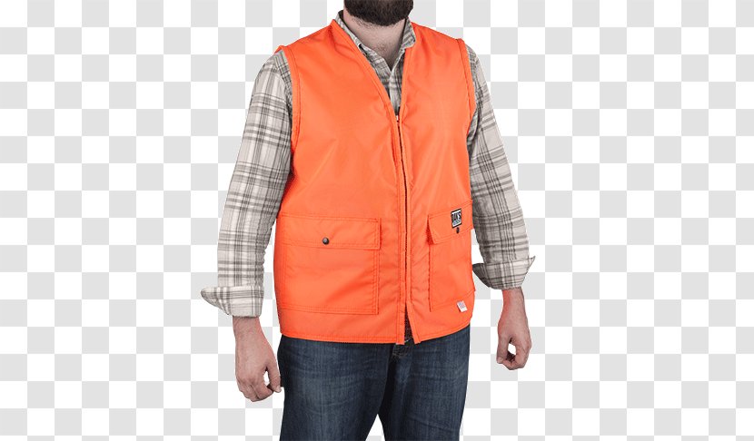 Gilets T-shirt Hunting Jacket Safety Orange Transparent PNG