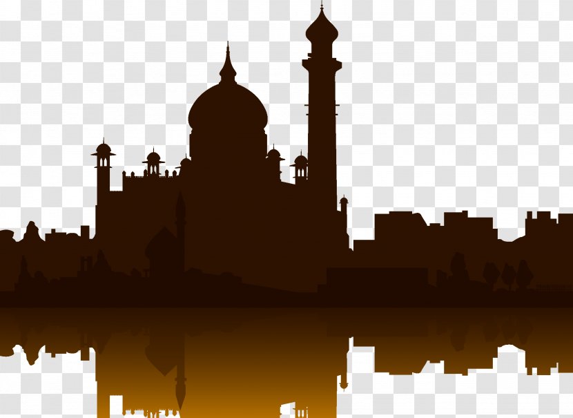 Taj Mahal Building Silhouette - City ​​building Transparent PNG