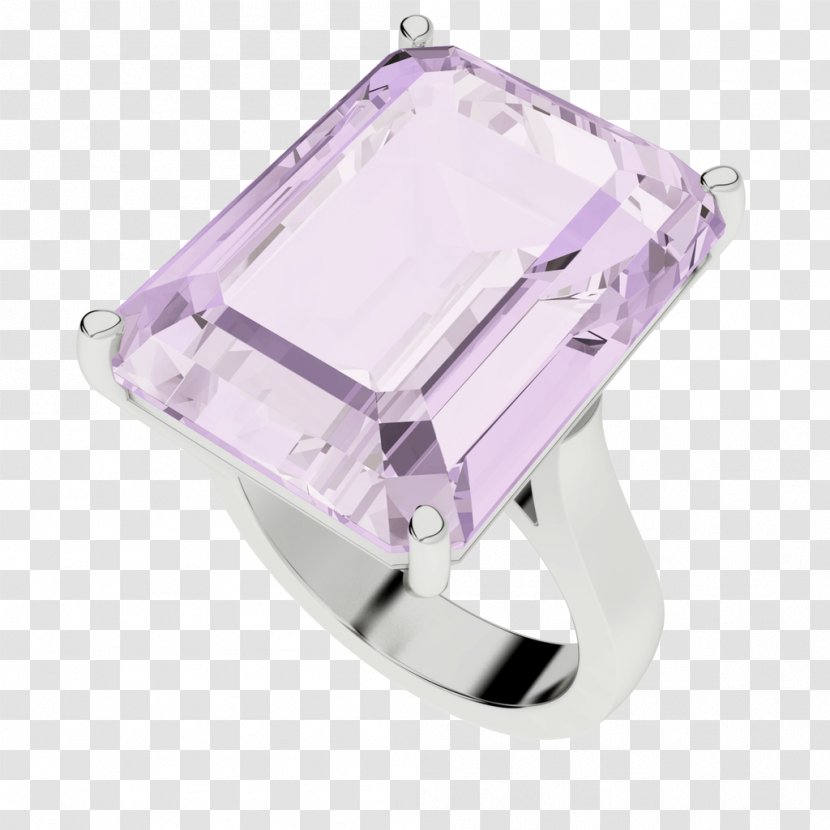 Amethyst Ring Sterling Silver Cut - Emerald Transparent PNG
