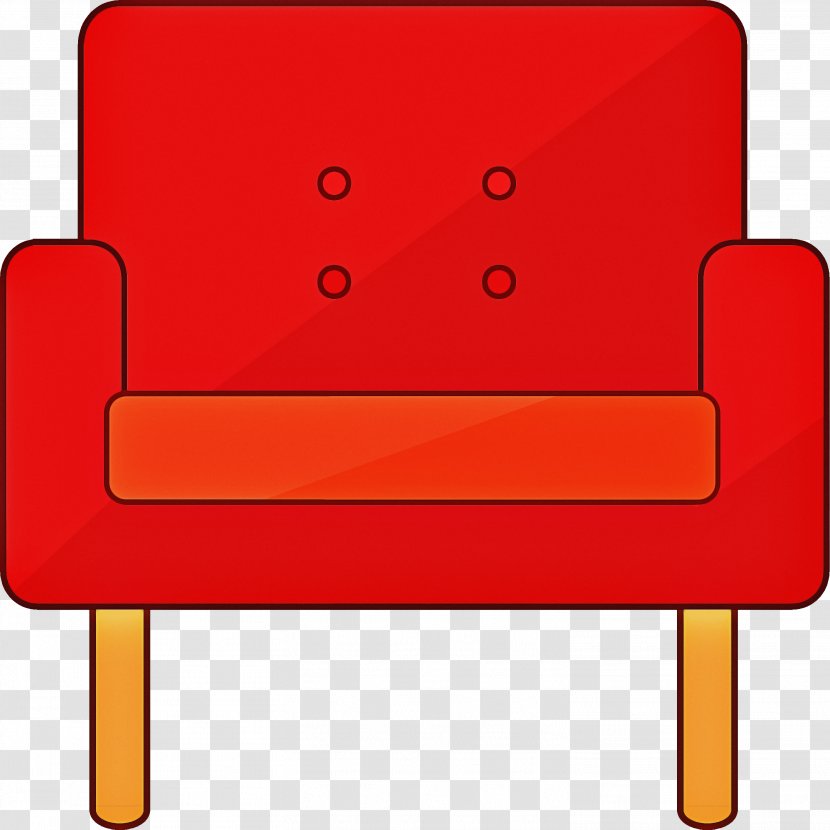 Red Furniture Clip Art Chair Line - Rectangle Transparent PNG