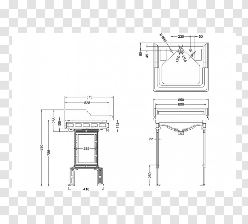 Sink Bathroom Washstand White Plumbing Fixtures - Hole Transparent PNG