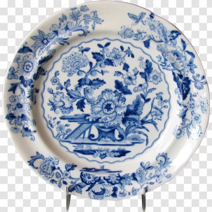 China Blue And White Pottery Plate Porcelain Tableware - Chinoiserie Transparent PNG