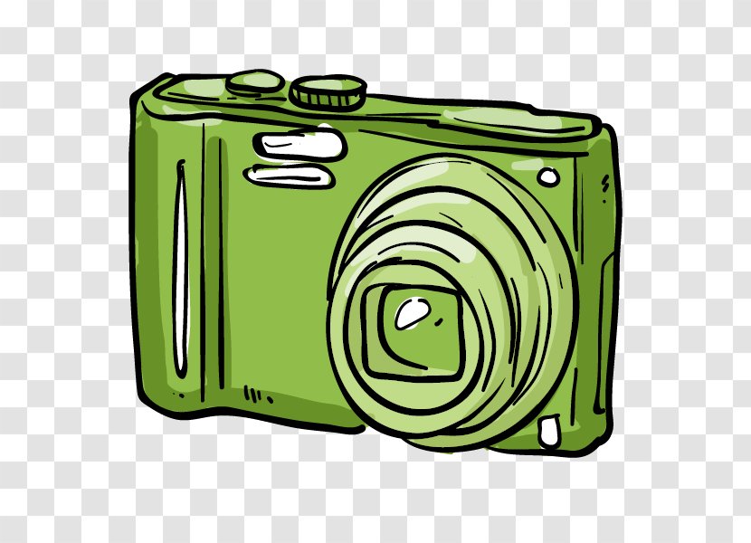 Digital Camera - Grass - Cartoon Hand Painted Green Transparent PNG