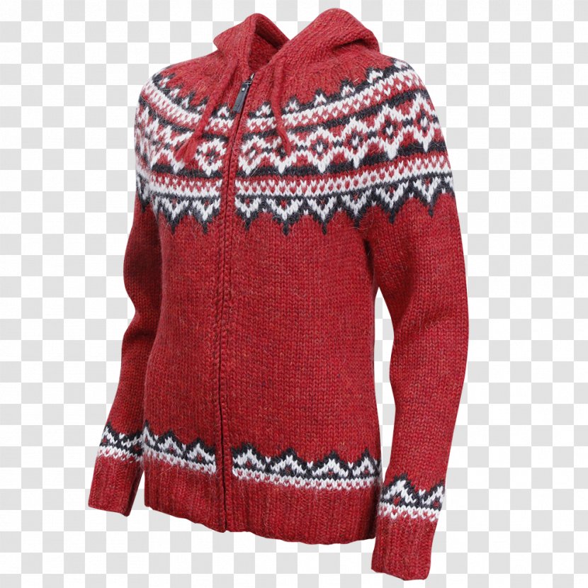 Cardigan Sweater Hoodie Wool Zipper - Hand Knitting - Girls Jacket With Hood Transparent PNG