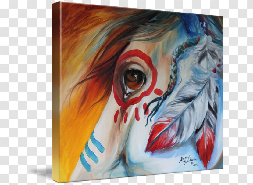 Horse American Indian Wars Pony Painting Oil Paint - Feather - War Transparent PNG