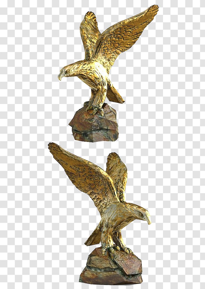 Golden Eagle Bronze Sculpture Bird Transparent PNG