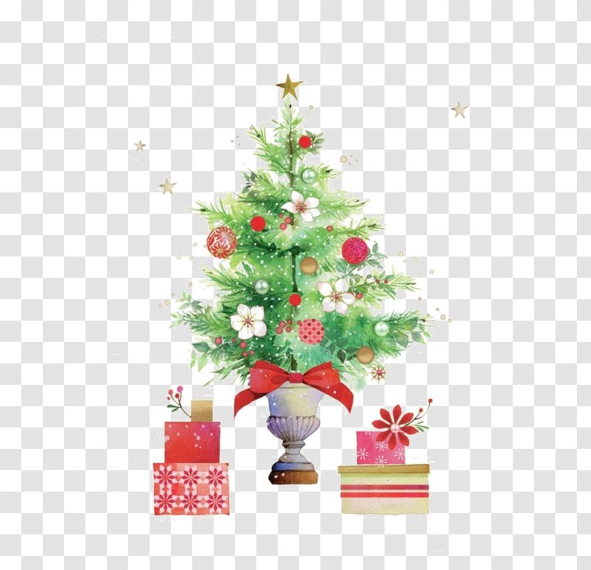 Christmas Tree Santa Claus Ornament Decoration - Pine Family Transparent PNG