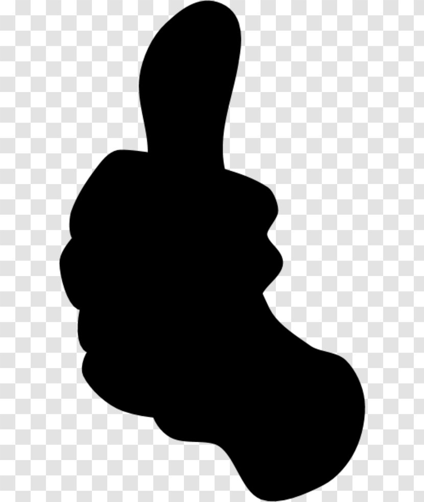 Clip Art Thumb Black & White - Neck - M Line Transparent PNG