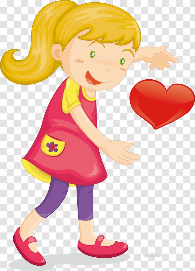 Child Heart Clip Art - Cartoon - Receive Hearts Transparent PNG