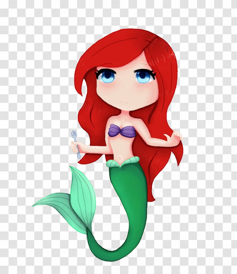 Ariel Drawing Mermaid Flounder Cartoon - Vector Transparent PNG