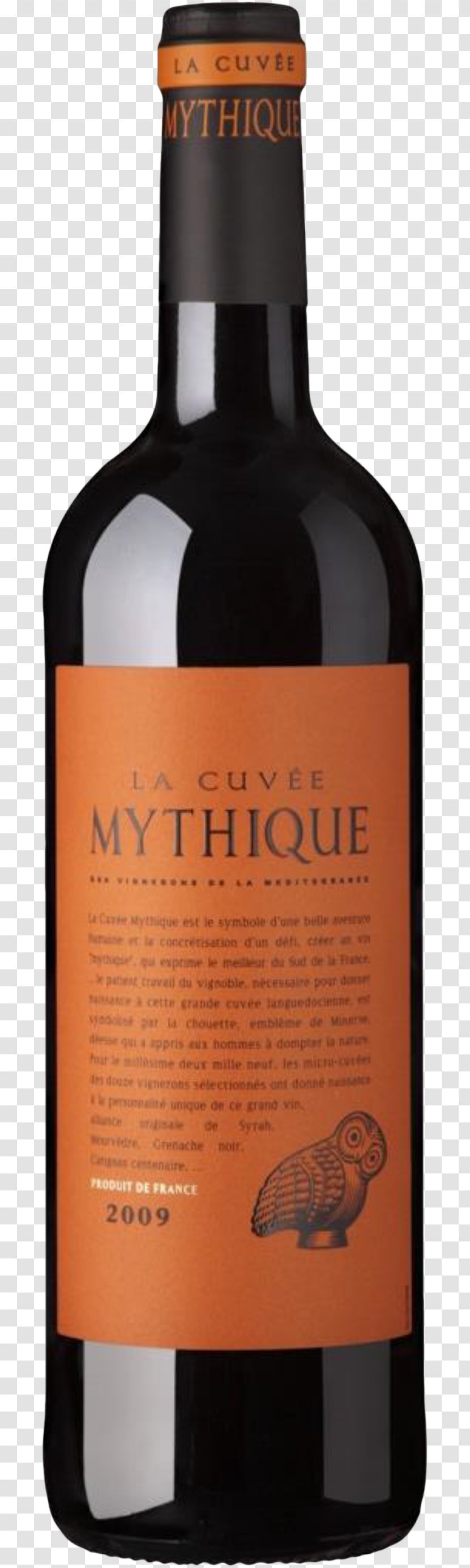 Red Wine Liqueur La Cuvee Mythique IGP Vin De Pays - Alcohol Transparent PNG