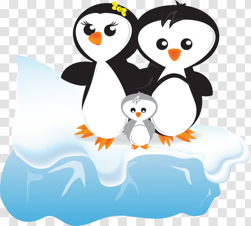 Penguin Cartoon Clip Art - Ice Vector Family Transparent PNG