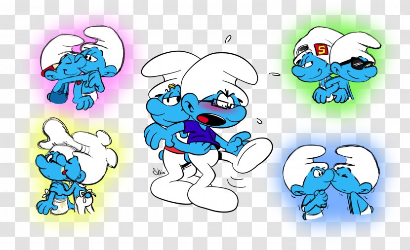 Smurfette Baby Smurf Greedy Brainy Hefty - Smurfs The Lost Village Transparent PNG