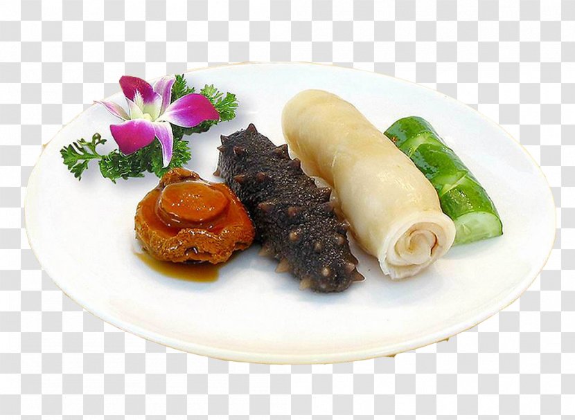 Sea Cucumber As Food Chinese Cuisine Eating Lunch - Lumpia Transparent PNG