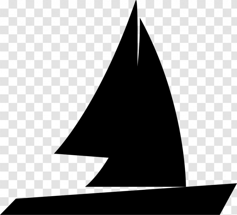 Triangle Silhouette White Black M Font - Sailboat Transparent PNG