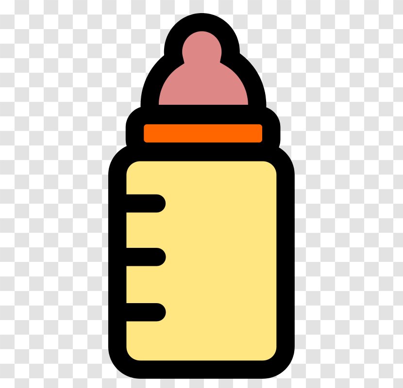 Baby Bottles Infant Rattle Clip Art - Yellow Cartoon Bottle Transparent PNG