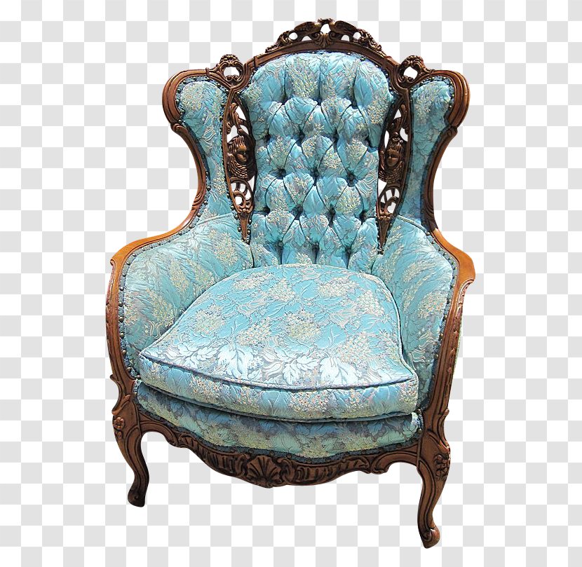 Furniture Chair Turquoise - Retro Style Transparent PNG