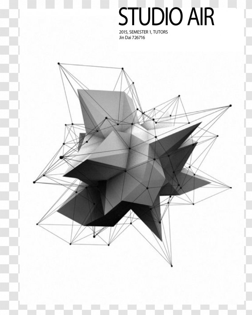 Complex Polygon Graphic Design - Black And White Transparent PNG