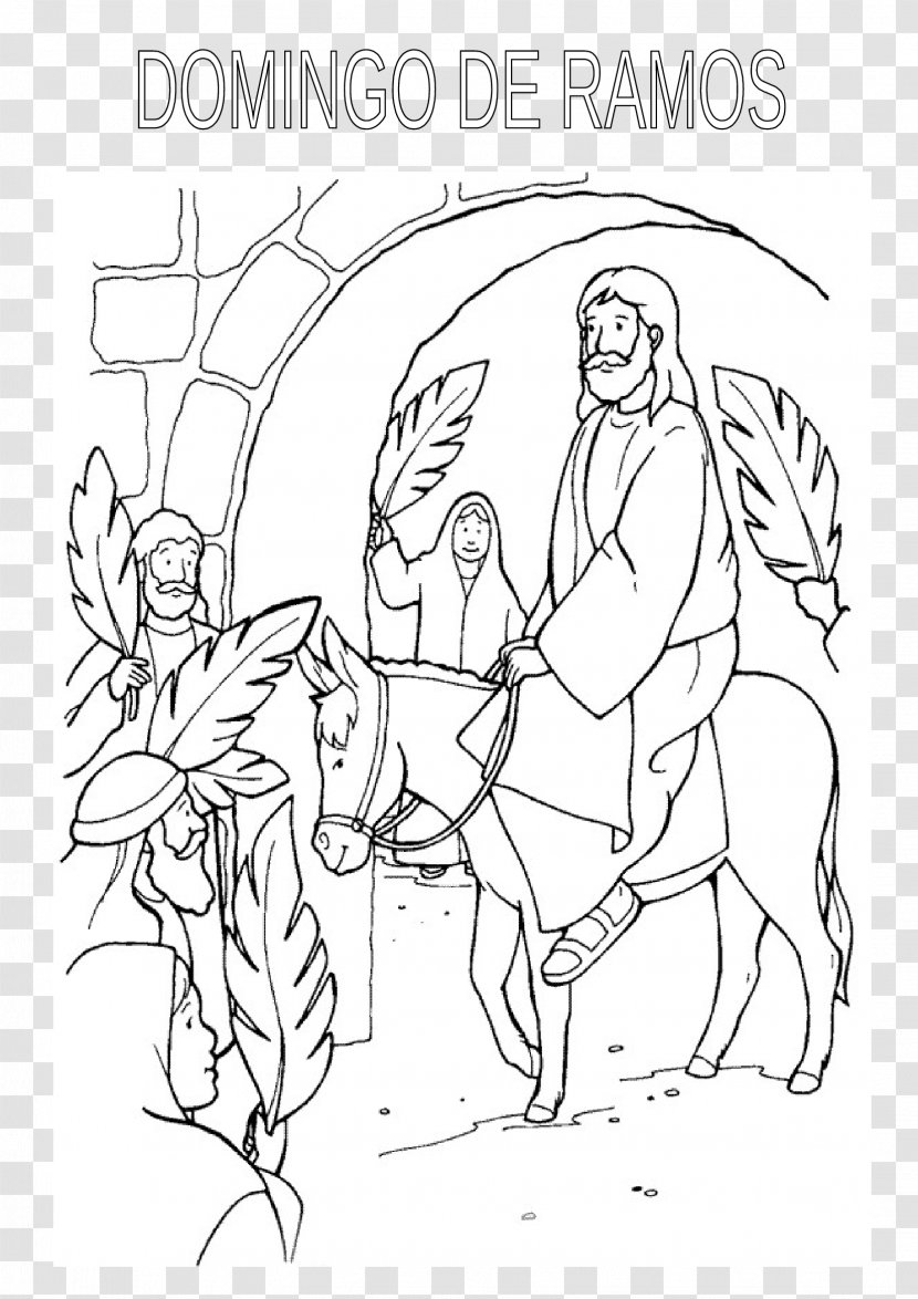 Palm Sunday Coloring Book Easter Child Bible - Art Transparent PNG
