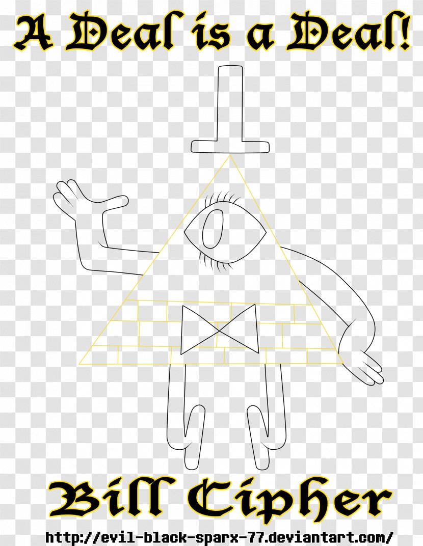Bill Cipher Drawing Line Art Fan - Television - Text Transparent PNG