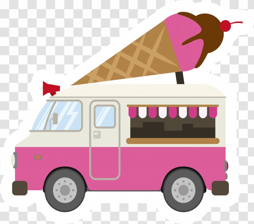 Ice Cream Car Pink - Mode Of Transport - Truck Transparent PNG