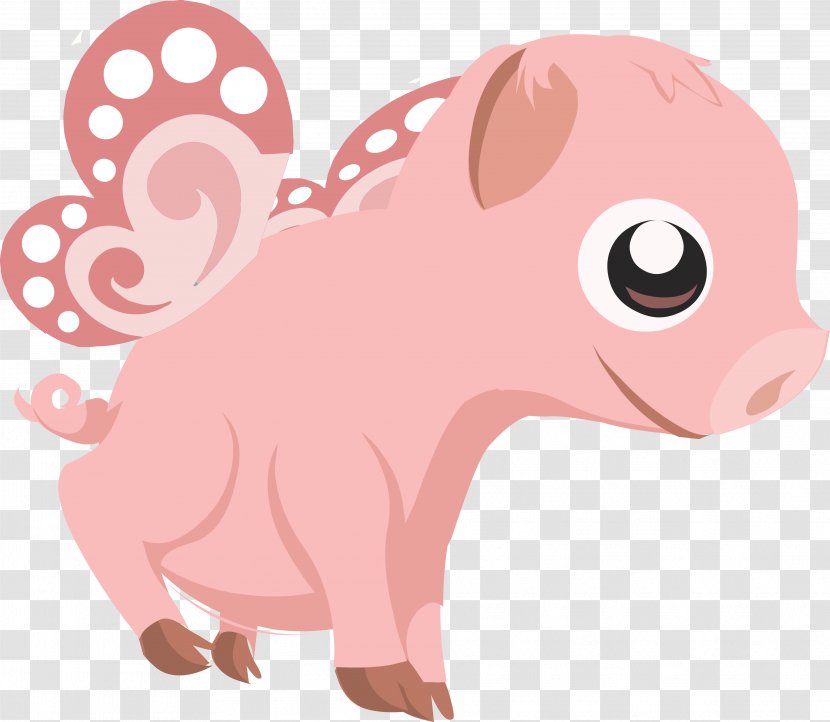 Piglet Clip Art - When Pigs Fly - Baby Vector Transparent PNG