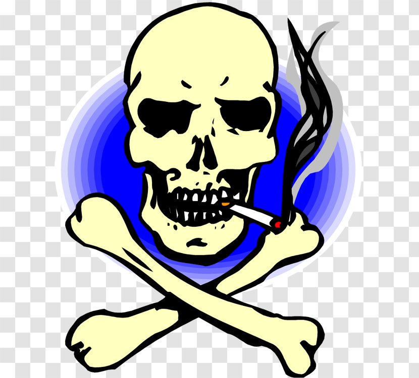 Skull And Crossbones Smoking Of A Skeleton With Burning Cigarette Clip Art - Frame Transparent PNG