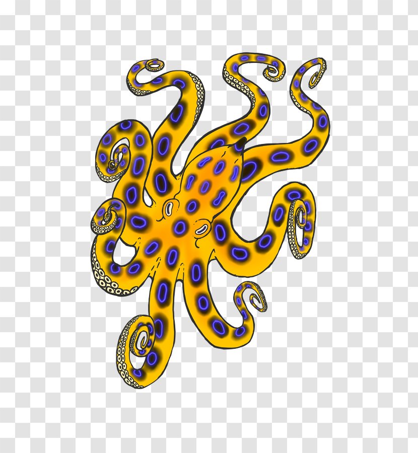 Southern Blue-ringed Octopus Greater Drawing Clip Art - Blueringed - Blue Jellyfish Transparent PNG
